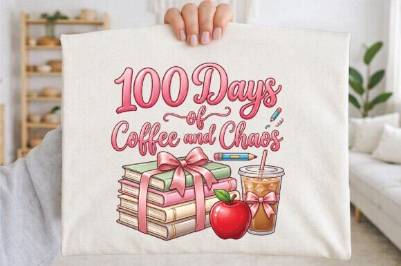 100 Days of Coffee and Chaos PNG – A Graphic Design Asset Review