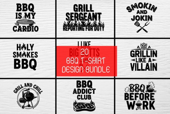 20 Funny BBQ Grilling Quotes Bundle