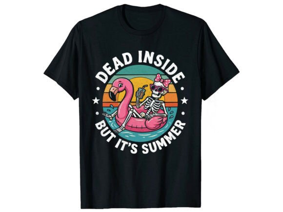Dead Inside Funny Retro Summer T-Shirt Graphics