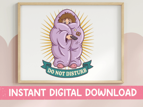 Do Not Disturb Cozy Hoodie Character for T-Shirt Designs and Graphics