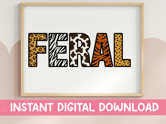 Feral Animal Print Letters SVG PNG for T-Shirt Designs