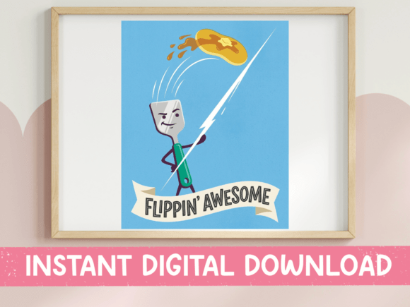 Flippin Awesome Spatula Funny Design for Blog Graphics and T-Shirt Designs