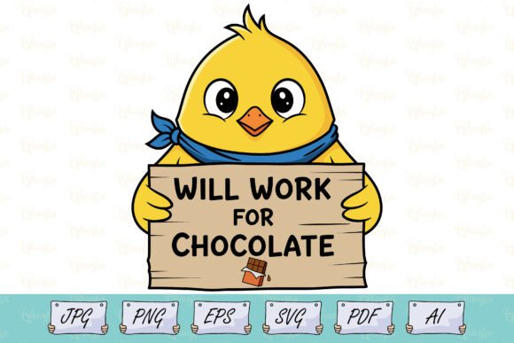 Funny Easter Chocolate Lover Chick SVG for T-Shirt Designs and Graphics