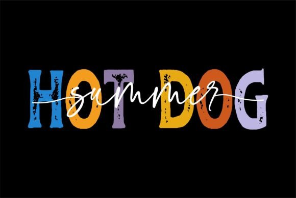 Funny Hot Dog Summer Cookout BBQ Graphics for T-Shirt Designs