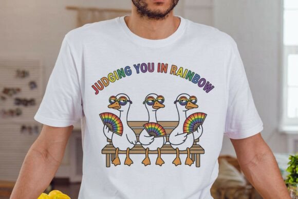 Funny LGBTQ Geese Sublimation PNG – A Playful Graphic Asset for Content Creators
