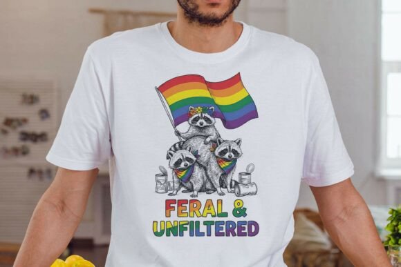 Funny LGBTQ Raccoons Sublimation PNG – A Graphic Design Asset for Illustrations
