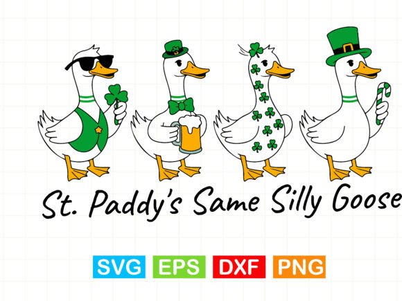 Funny St. Patrick’s Day Silly Goose SVG for T-Shirt Designs