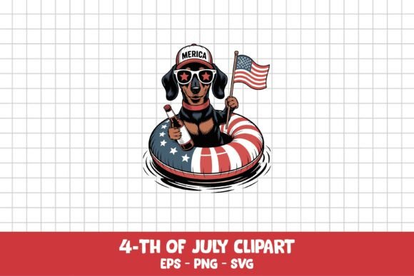 Patriotic Dachshund Funny 4th of July Graphics