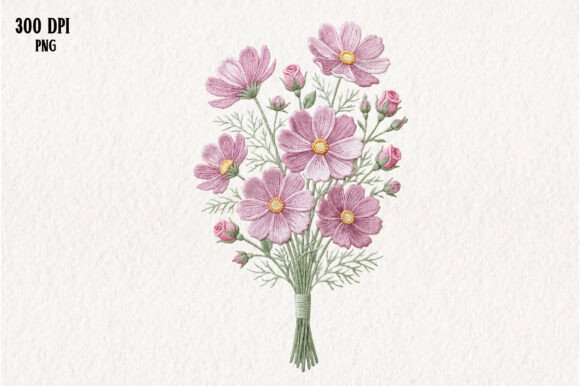 Pink Floral PNG for Graphics and Illustrations