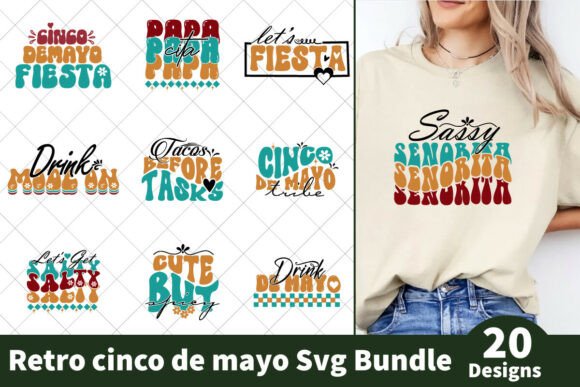 Retro Cinco De Mayo SVG Design Bundle for T-Shirt Designs