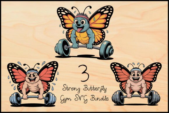 Strong Butterfly Gym SVG Bundle for Local Business Branding